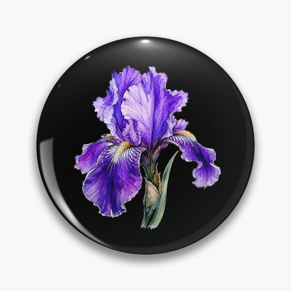 Item preview, Purple Iris Illustration | Watercolor Botanical Sketch Art designed and sold by ColorSplash123.