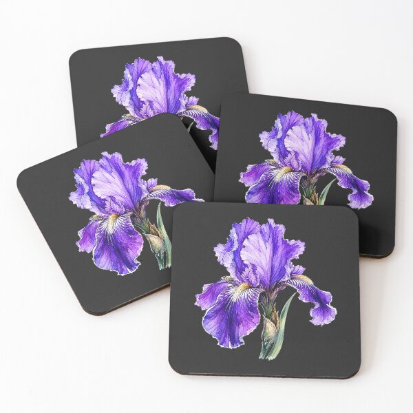 Item preview, Purple Iris Illustration | Watercolor Botanical Sketch Art designed and sold by ColorSplash123.