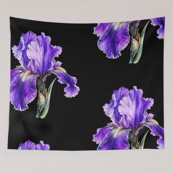 Item preview, Purple Iris Illustration | Watercolor Botanical Sketch Art designed and sold by ColorSplash123.