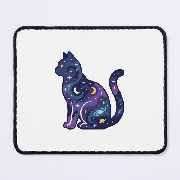 Item preview, Celestial Galaxy Cat Silhouette Cosmic Space Lover Design designed and sold by pattman.