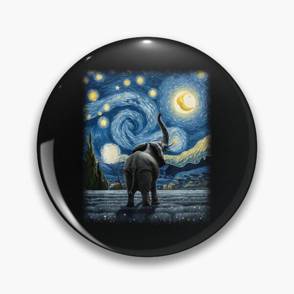 Item preview, Elephant Star Gazer Artistic Van Gogh Starry Night Elephant designed and sold by Littermin.