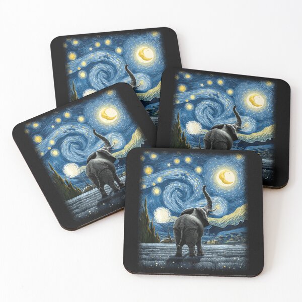 Item preview, Elephant Star Gazer Artistic Van Gogh Starry Night Elephant  designed and sold by Littermin.