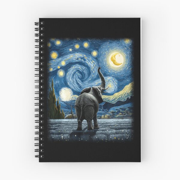 Artikelvorschau, Elefantensterngucker Künstlerisch Van Gogh Sternennacht Elefant entworfen und verkauft von Littermin.