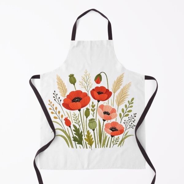 Item preview, Red Poppies and Wildflowers Bouquet - Cute Botanical Floral Art designed and sold by myforestfog.