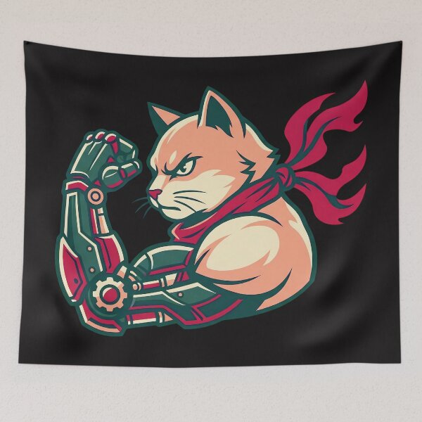 Item preview, Cyborg Cat Flexing Robotic Arm designed and sold by AwesomeBeyondLimits.