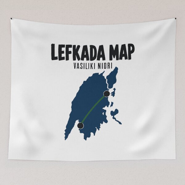 Item preview, Lefkada map with Vasiliki Nidri designed and sold by pirminio.
