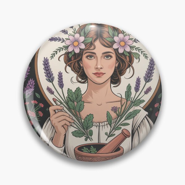 Item preview, The Botanist – Alphonse Mucha Style Herbal Apothecary Art Nouveau Print designed and sold by Tamas Das.