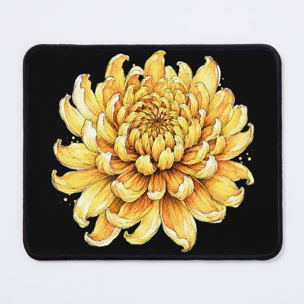 Item preview, Golden Chrysanthemum Illustration | Watercolor Botanical Flower Art designed and sold by ColorSplash123.