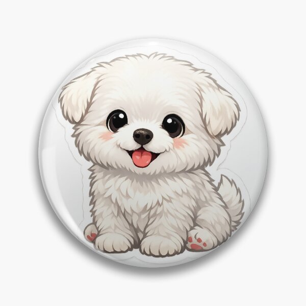 Item preview, Cute White Puppy Sticker – Adorable Kawaii Dog Cartoon Vinyl Sticker designed and sold by KeerthiCuteFind.