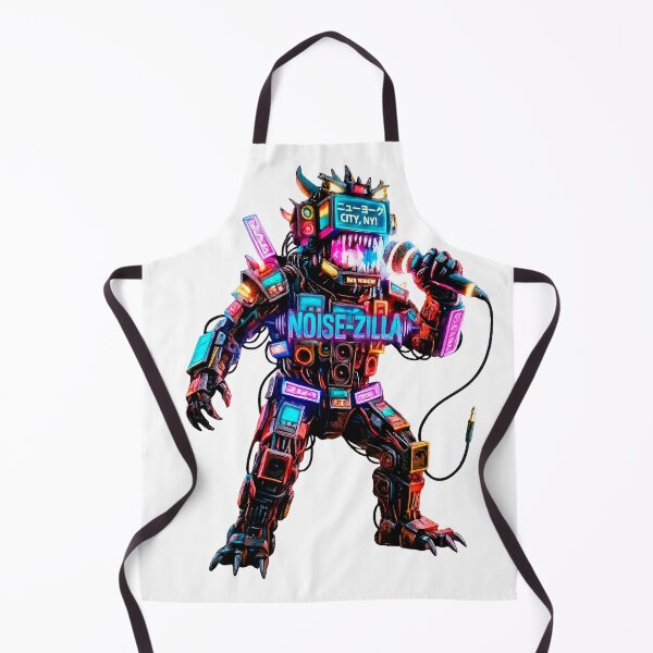 Item preview, Karaoke Kaiju NOISE-ZILLA: The Cyberpunk Neon Beast of New York City designed and sold by Surreal Characters & Cute Pups.