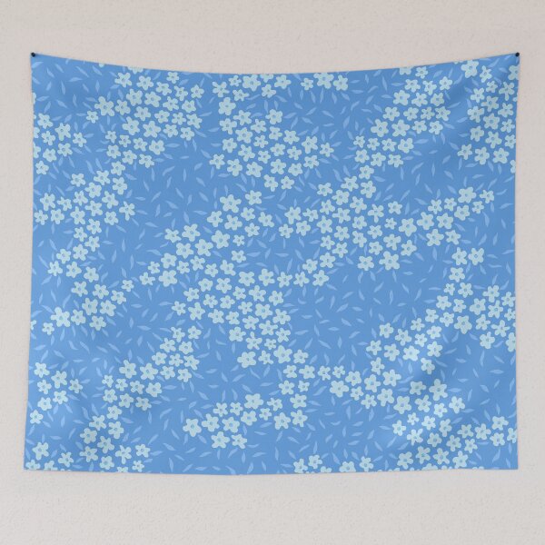 Item preview, Calm Blue Tossed Ditsy Florals of Rain and Petrichor designed and sold by Seratomine.