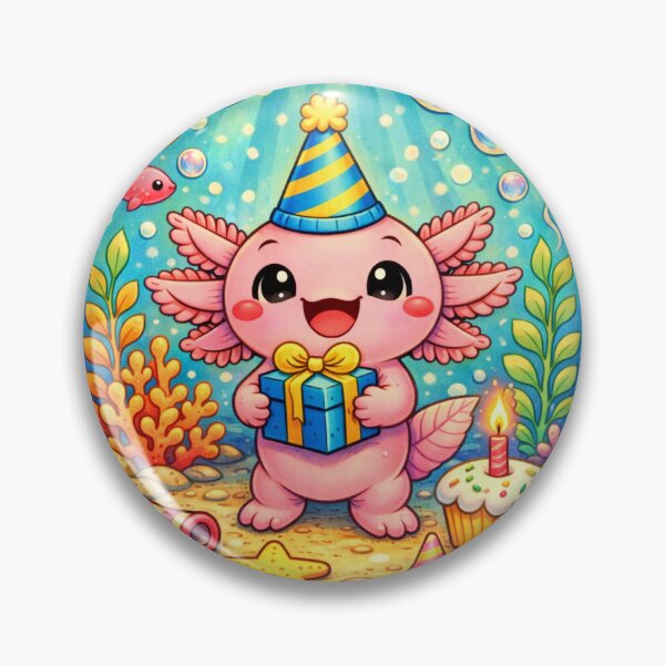 Item preview, Birthday Axolotl Party - Cute Kawaii Celebration designed and sold by ImagineNature.