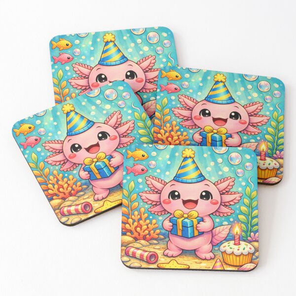 Item preview, Birthday Axolotl Party - Cute Kawaii Celebration designed and sold by ImagineNature.