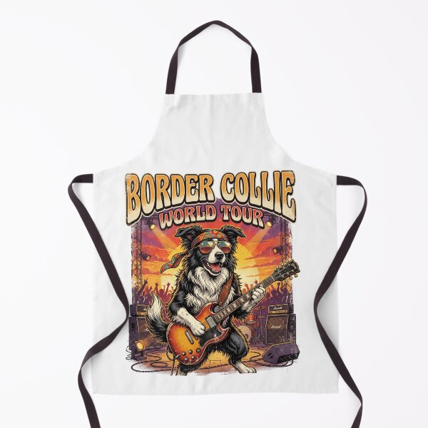 Item preview, Border Collie Rock Star – Vintage Retro Guitar Dog T-Shirt designed and sold by 88 Design.