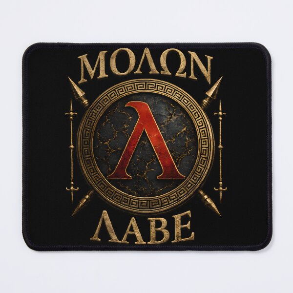 Item preview, ΜΟΛΩΝ ΛΑΒΕ Spartan Lambda Emblem | Ancient Greek Warrior Shield Art designed and sold by RockyLambda.