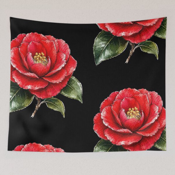 Item preview, Scarlet Camellia Illustration | Vintage Botanical Watercolor Art designed and sold by ColorSplash123.