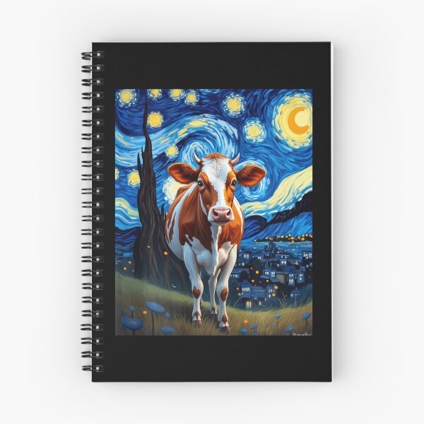 Item preview, Van Gogh's Starry Night Cow Bovine Animal Lovers  designed and sold by Littermin.