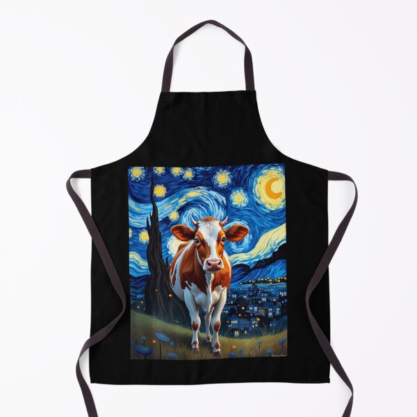 Item preview, Van Gogh's Starry Night Cow Bovine Animal Lovers  designed and sold by Littermin.