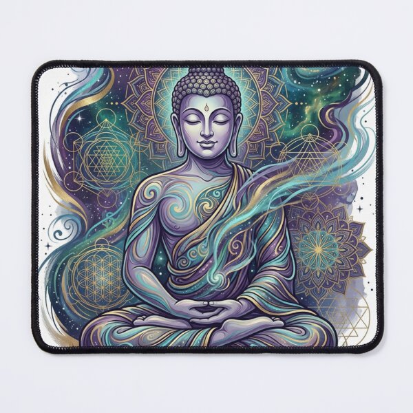 Item preview, Cosmic Meditating Buddha Spiritual Mandala Art designed and sold by vsl363.