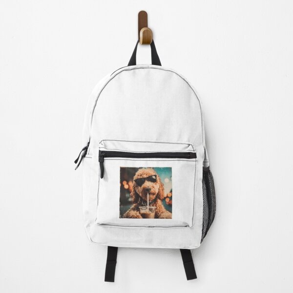 Item preview, Cute Goldendoodle Drinking Iced Coffee designed and sold by Hiwerelisa.