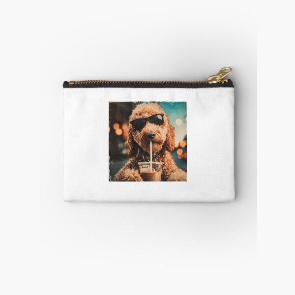 Item preview, Cute Goldendoodle Drinking Iced Coffee designed and sold by Hiwerelisa.