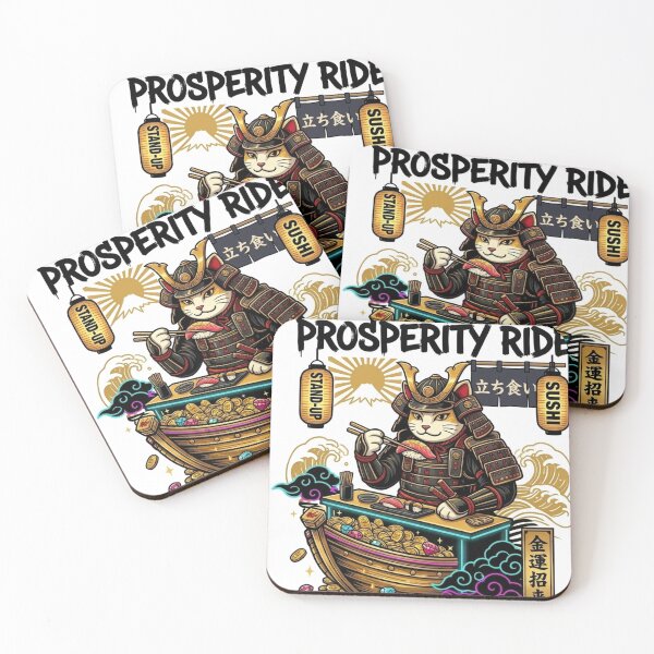 Item preview, Maneki Samurai Cat & Treasure Ship Sushi Feast | Prosperity Ride designed and sold by SAMURAI-KAMON.