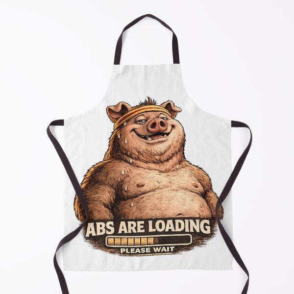 Item preview, Abs Are Loading Please Wait Funny Fitness Pig Description designed and sold by DryHumorPrints.