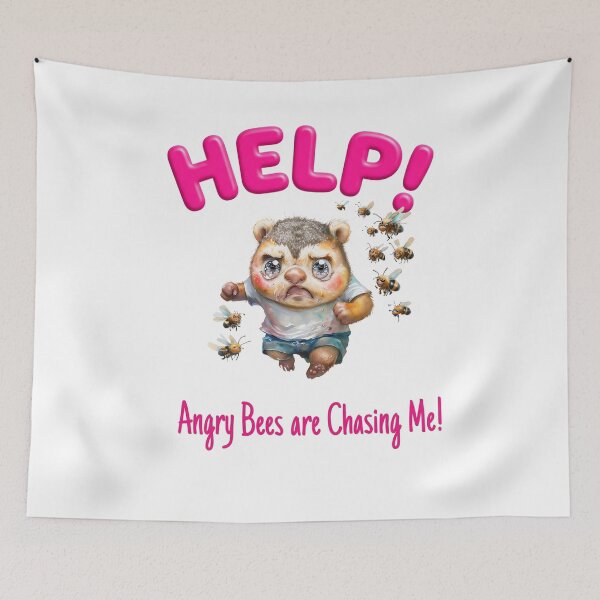 Item preview, Frantic Baby Wombat Running From Angry Bees designed and sold by ArtisticDesignsbyLinda.