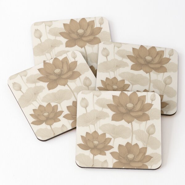 Item preview,  Exclusive Fashion Vintage Lotus – Elegant Sepia Floral Art designed and sold by Karszul.