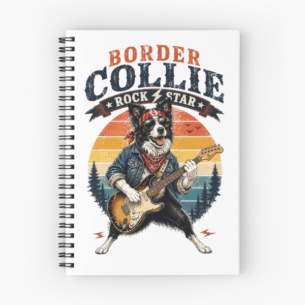 Item preview, Border Collie Rock Star – Vintage Retro Guitar Dog T-Shirt designed and sold by 88 Design.