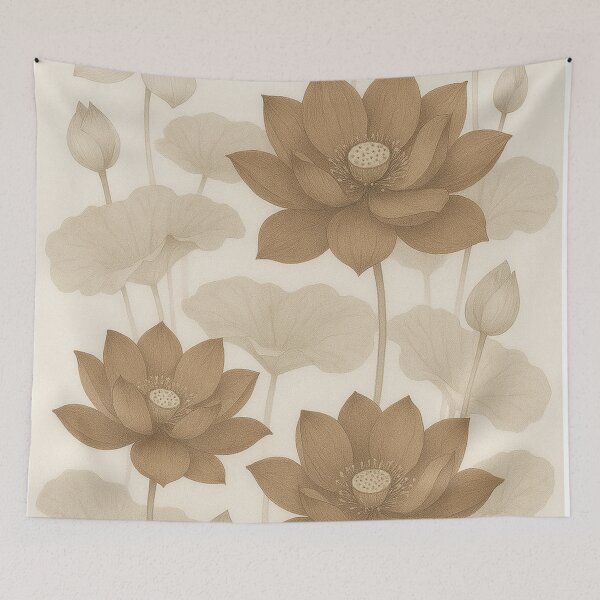Item preview,  Exclusive Fashion Vintage Lotus – Elegant Sepia Floral Art designed and sold by Karszul.