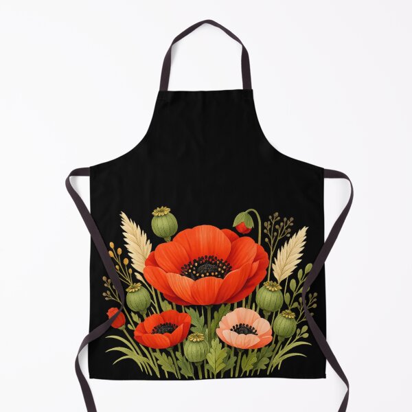 Item preview, Large Red Poppy Flower Bouquet - Cute Summer Wildflowers Art designed and sold by myforestfog.