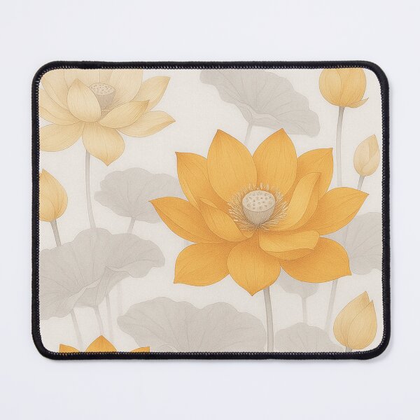 Item preview, Exclusive Fashion Golden Lotus – Elegant Yellow Floral Artwork designed and sold by Karszul.