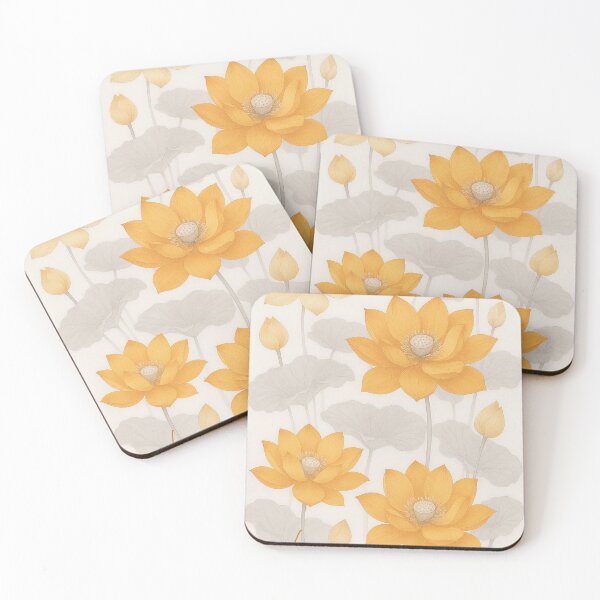 Item preview, Exclusive Fashion Golden Lotus – Elegant Yellow Floral Artwork designed and sold by Karszul.