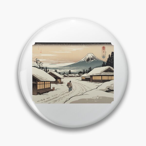 Item preview, Japanese Winter Village Ukiyo-e Art Printweezer pinkerton designed and sold by LukaRealm.