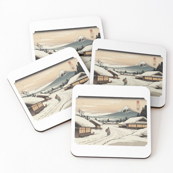 Item preview, Japanese Winter Village Ukiyo-e Art Printweezer pinkerton designed and sold by LukaRealm.