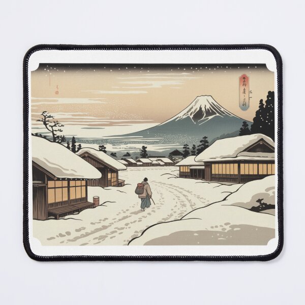 Item preview, Japanese Winter Village Ukiyo-e Art Printweezer pinkerton designed and sold by LukaRealm.