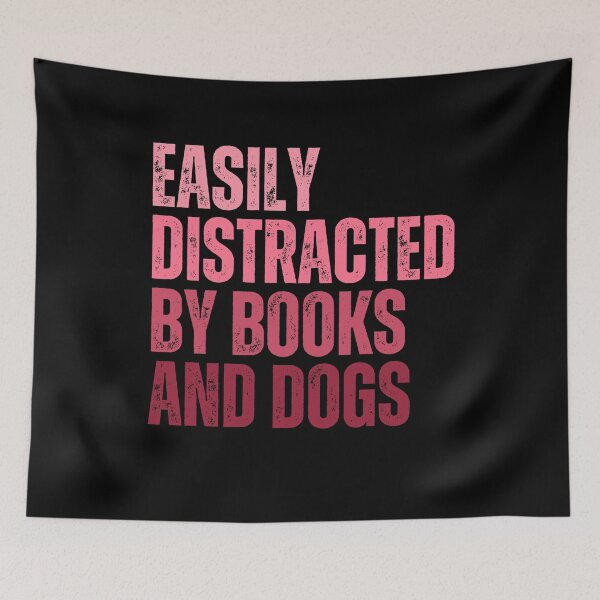 Item preview, Easily Distracted By Books And Dogs Book Lover Reader Dog Owner Bibliophile Pet Parent designed and sold by RetroMini2026.