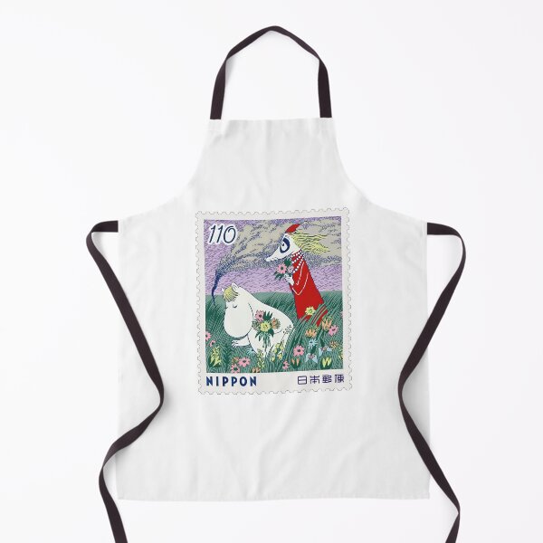 Item preview, Moomin Spring Meadow Japanese Stamp Art | Vintage Nippon Postage Stamp Inspired Illustration designed and sold by Schulz Lightprint Studio.