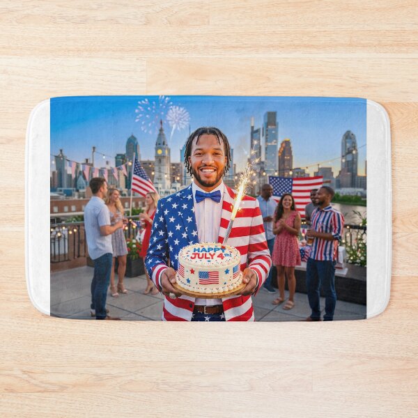 Item preview, Jalen Brunson NY Knicks Happy July 4 designed and sold by Home Decor Art.