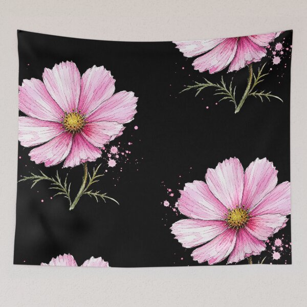 Item preview, Pink Cosmos Illustration | Watercolor Botanical Wildflower Art designed and sold by ColorSplash123.