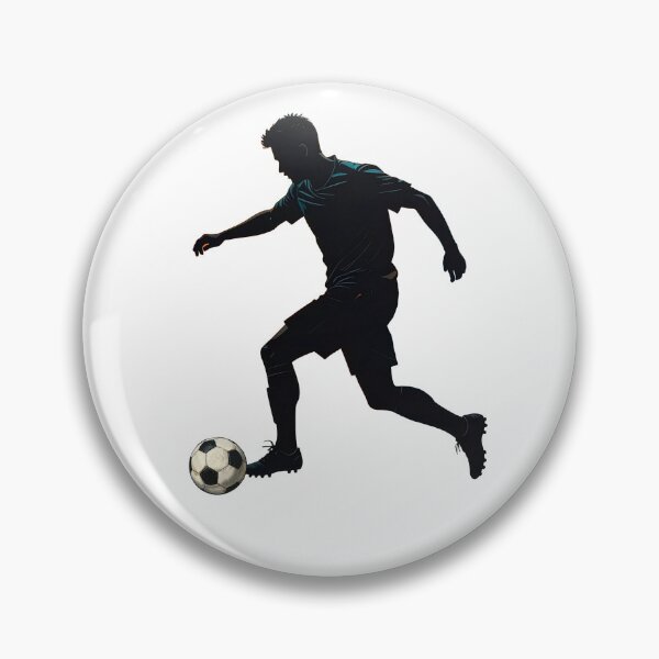 Item preview, Soccer Player Silhouette — Football Dribbling Action Art Print designed and sold by icemanphotos.