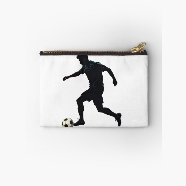 Item preview, Soccer Player Silhouette — Football Dribbling Action Art Print designed and sold by icemanphotos.