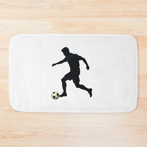 Item preview, Soccer Player Silhouette — Football Dribbling Action Art Print designed and sold by icemanphotos.