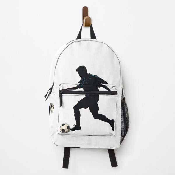 Item preview, Soccer Player Silhouette — Football Dribbling Action Art Print designed and sold by icemanphotos.