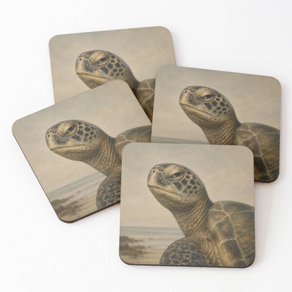 Item preview, Sea Turtle Coastal Portrait – Ocean Wildlife Wall Art designed and sold by ApexAnimal Art.