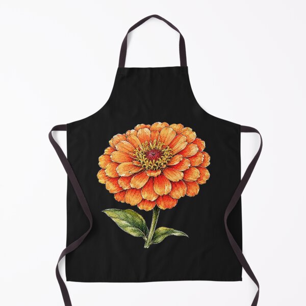 Item preview, Orange Zinnia Illustration | Rustic Botanical Watercolor Flower Art designed and sold by ColorSplash123.