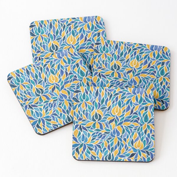 Item preview, Blue & Gold Floral Pattern designed and sold by Bkermen.