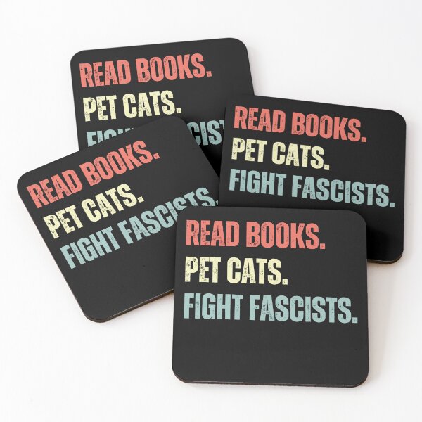 Item preview, Read Books Pet Cats Fight Fascists Book Lover Cat Owner Antifascist Activist designed and sold by HumansStuck12.