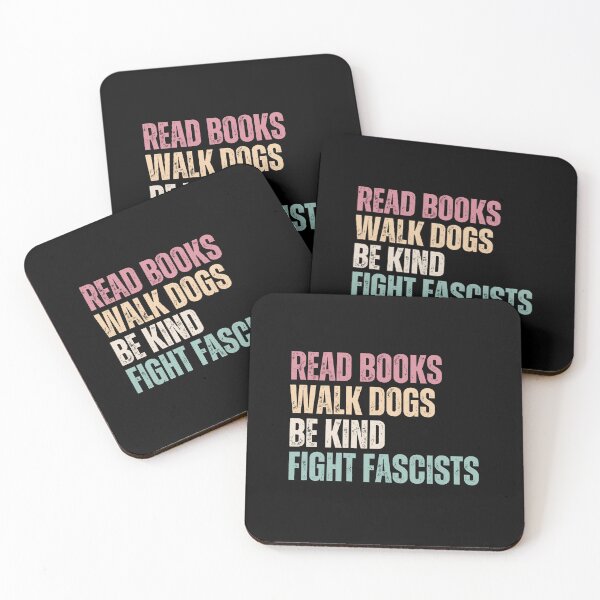 Item preview, Read Books Walk Dogs Be Kind Fight Fascists Activism Book Lover Dog Owner designed and sold by RetroMini2026.